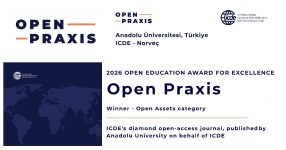  Anadolu Üniversitesi yönetimindeki uluslararası dergi Open Praxis’e dünya çapında prestijli ödül